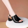 thumbnail image 4 of CHGBMOK Sandals Womens Color Blocked Button out Versatile Thick Heeled Sandals Sandals Sizes 35-40, 4 of 4