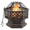 thumbnail image 1 of vidaXL Rustic Fire Pit with Poker 62x54x56 cm XXL Steel, 1 of 5