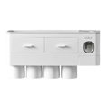 thumbnail image 1 of GUOOL Multifunctional Wall-Mounted Toothbrush Holder, Automatic Toothpaste Dispenser 4 cup gray, 1 of 9