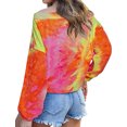 thumbnail image 4 of Women Tie Dyed Rainbow Printed Long Sleeve Sweatshirt, 4 of 6