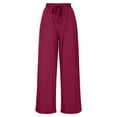 thumbnail image 4 of Plebaso Womens Plus Size Pants Elastic Waist Wide Leg Pants Loose Drawstring Lounge Pants with Pockets, 4 of 7