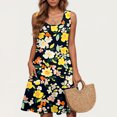 thumbnail image 1 of Ovzne Robes d'Été pour Femmes Robe Décontractée Grande Taille Sans Manches Col Rond Courte Robe Florale Robe Femme Liquidation, 1 of 5