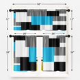 thumbnail image 3 of Light Blue Kitchen Curtains Black Grey Window Curtains Valance and Tier Set of 3, White Modern Rod Pocket Short Tier Curtain for Bathroom, Abstract Small Modern Small Kitchen Decor 52" x 24", 3 of 5