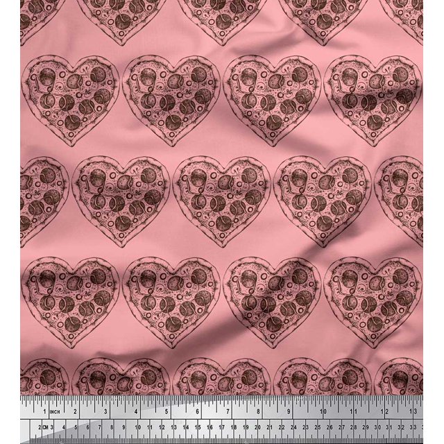 Soimoi Tissu en Coton Canard Imprimé Pizza 1 Yard 42 Pouces de Large