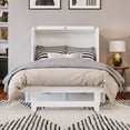 thumbnail image 3 of Northfield Lit Escamotable Moderne en Bois Massif Simple TG avec Matelas, Blanc, 3 of 19