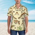 thumbnail image 2 of KLL Cartoon Dinosaurs Pattern Men's Hawaiian Shirt Short Sleeve Button Down Beach Shirts,Small, 2 of 7