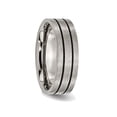thumbnail image 3 of Bague Alliance pour Homme en Titane Biseauté 7 mm avec Émail et Rainure Brossée, 3 of 5