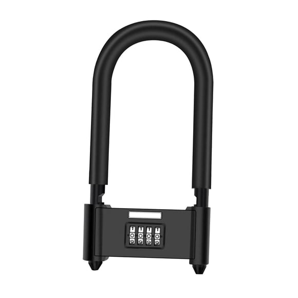 4 Digit Combination Padlock VRESOURCING Heavy Duty Anti Theft U-Shape Security Code Lock with Adjustable Shackle for Bicycles E-Bike Mountain Bike Gates Shed Fence [Adjustable Range 120-140mm]