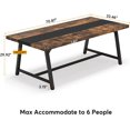 thumbnail image 2 of Vintage Wooden Conference Table, 6FT Rectangle Office Executive Desk with Strong Metal Frame for 6 People, 2 of 5
