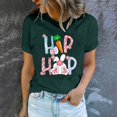 thumbnail image 1 of EGNMCR Chemise de Pâques à Manches Courtes pour Femmes Imprimé de Pâques T-shirt Col Rond Mode et Confortable Haut à Manches Courtes Col Rond/chemise T-shirts pour Femmes, 1 of 7