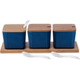 thumbnail image 1 of Bruntmor Blue 3 Pc Canister Set | Food Storage, Coffee, Sugar, Tea, Spice Jars, 1 of 8