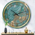 thumbnail image 3 of Designart Marbre Nature Vert et Or horloge murale, 3 of 3