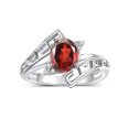 thumbnail image 1 of RYLOS Rings for Women Sterling Silver Greek Key Designer Ring 9X7MM Gemstone & Diamond Ring January Garnet Jewelry  Size 5, 1 of 7