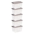 thumbnail image 1 of IRIS 50 L Plastic Storage Bins with Lids Stackable Storage Containers Totes 5 Pack, 1 of 10