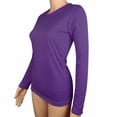 thumbnail image 2 of AherBiu T-Shirts à Manches Longues pour Femmes Col Ras du Cou Amples Basiques 2024 Automne Confortables Chandails Unis, 2 of 4