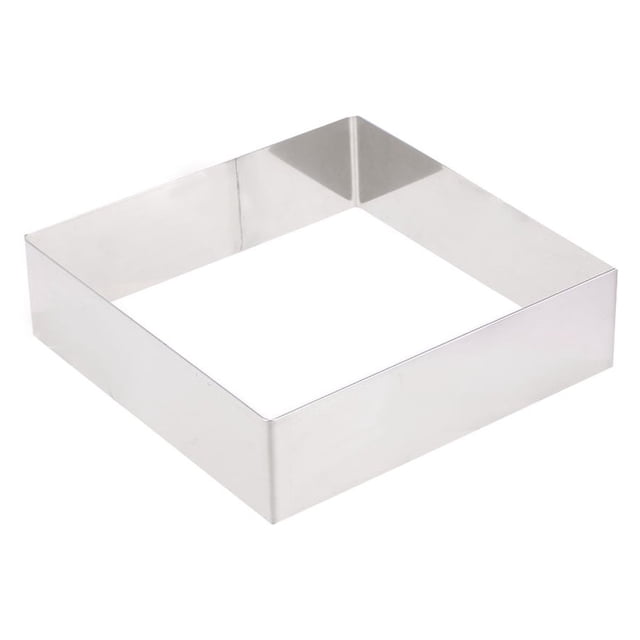 Moule à Mousse Carré en Acier Inoxydable pour Gâteau, Coupe-Gâteau, Moule à Dessert, Outil de Cuisson (Argent 10 Pouces)