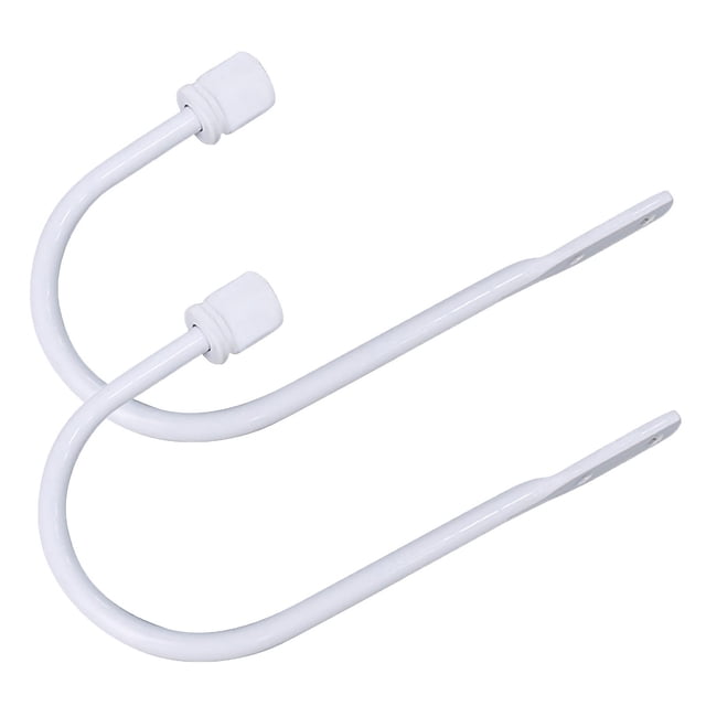 Matoen12 Embrasses Métalliques en Forme de U pour Rideaux 2 Pcs, 5.9"x3.3" Embrasses Murales pour Draperies Crochets à Rideaux, Style Moderne Simple Déco Maison Embrasses pour Draperies, Alliage d'Aluminium Léger, Blanc