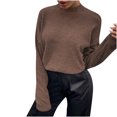 thumbnail image 1 of IROINID Pull à Col Rond pour Femmes Couleur Unie Loisirs Manches Courtes Longues Automne et Hiver Pull à Boutons Blouse, 1 of 6