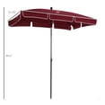 thumbnail image 3 of Outsunny Parasol Rectangulaire de Patio 6,5 X 4 Pi en Aluminium, Inclinable et Ajustable, Parasol de Jardin, Pare-Soleil, Auvent Extérieur, Rouge Vin, 3 of 9