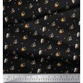 thumbnail image 2 of Soimoi Black Rayon Fabric Tree Christmas Print Fabric by the Yard 42 Inch Wide, 2 of 3