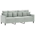 thumbnail image 3 of vidaXL 3 Piece Sofa Set with Cushions Light Grey Velvet, 3 of 5