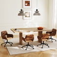 thumbnail image 3 of Homy Casa Ergonomic Task Chair, Adjustable Height with Swivel Base, Brown Faux Suede, 3 of 10