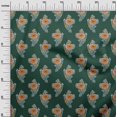 thumbnail image 2 of oneOone Viscose Jersey Fabric Leaves & Floral Block Printed Fabric 1 Yard 60 Inch Wide, 2 of 4