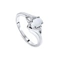 thumbnail image 4 of 3/8ct Oval Opal Diamond Ring 14K White Gold, 4 of 4