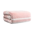 thumbnail image 2 of Bath Towel Large 13.3x30 Inch | Soft Thick Absorbent Fleece | Quick Drying Hotel Spa Gym Pool Shower Home Use | Striped Pattern | Durable Double Stitched Hem | Gray Blue Pink | Single Pack, 2 of 7