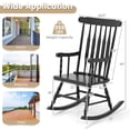 thumbnail image 3 of Gymax Wooden Rocking Chair Single Rocker Indoor Garden Patio Yard Black, 3 of 7