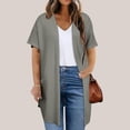 thumbnail image 2 of Plebaso Womens Plus Size Cardigan Short Sleeve Summer Cardigans Open Front Casual Blouses with Pockets, 2 of 7