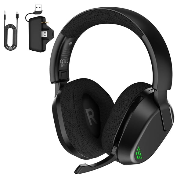 Casque de Jeu Sans Fil pour Xbox One, Xbox Series X/S, PS4, PS5, PC, Mac, Switch, Bluetooth 5.4, Casque Xbox avec Micro à Réduction de Bruit, Casque de Jeu Circum-Aural, Son Surround 3D, Noir