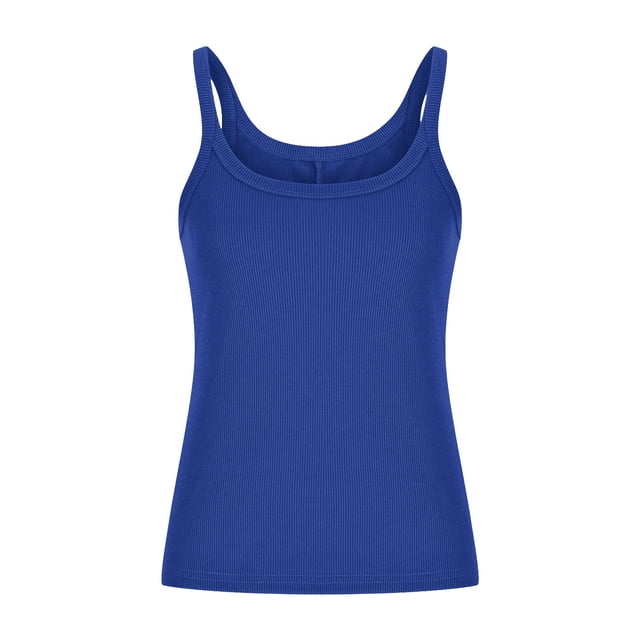 Yuyuzo Plus Size Tank Tops for Women Ribbed Knit Sleeveless Crop Tops Round Neck Slim Fitted Soft Base Layer Camis Tees