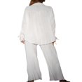 thumbnail image 4 of Women Solid Color Long Sleeve Blouse and Straight Fit Trousers, 4 of 9