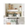 thumbnail image 3 of SONGMICS Cabinet Organizer Shelf, Set of 2 Kitchen Counter Shelves, Kitchen Storage, Spice Rack, Stackable, Expandable, Metal and Engineered Wood, Ink Black and Natural Beige UKCS02NB, 3 of 6