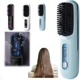 thumbnail image 1 of JUNWELL Numoya Portable Straightener Brush -  Fast Heating Cordless Mini Hair Straightener Brush  3 Temp-Settings，Straightener Rechargeable & Cordless Mini Hair Straightener Comb (Black, 1 of 7