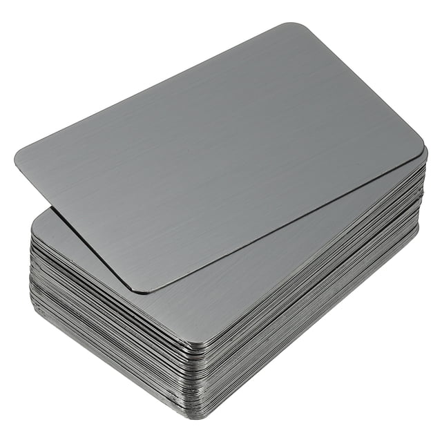 0.5mm Stainless Steel Metal Business Cards, 50 Pack Blank Name Card, Black