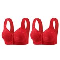 thumbnail image 1 of Yuzhih 2 Pack Full Coverage Wireless Bras for Women No Underwire Compression Front Closure Comfort Bra with Support, 1 of 2