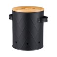 thumbnail image 3 of Lipstore Kitchen Vegetable Storage Tin Potato Onion Garlic Storage Bin with Lid Kitchen Storage Canister for Kitchen Countertop Pantry Black Medium, 3 of 8