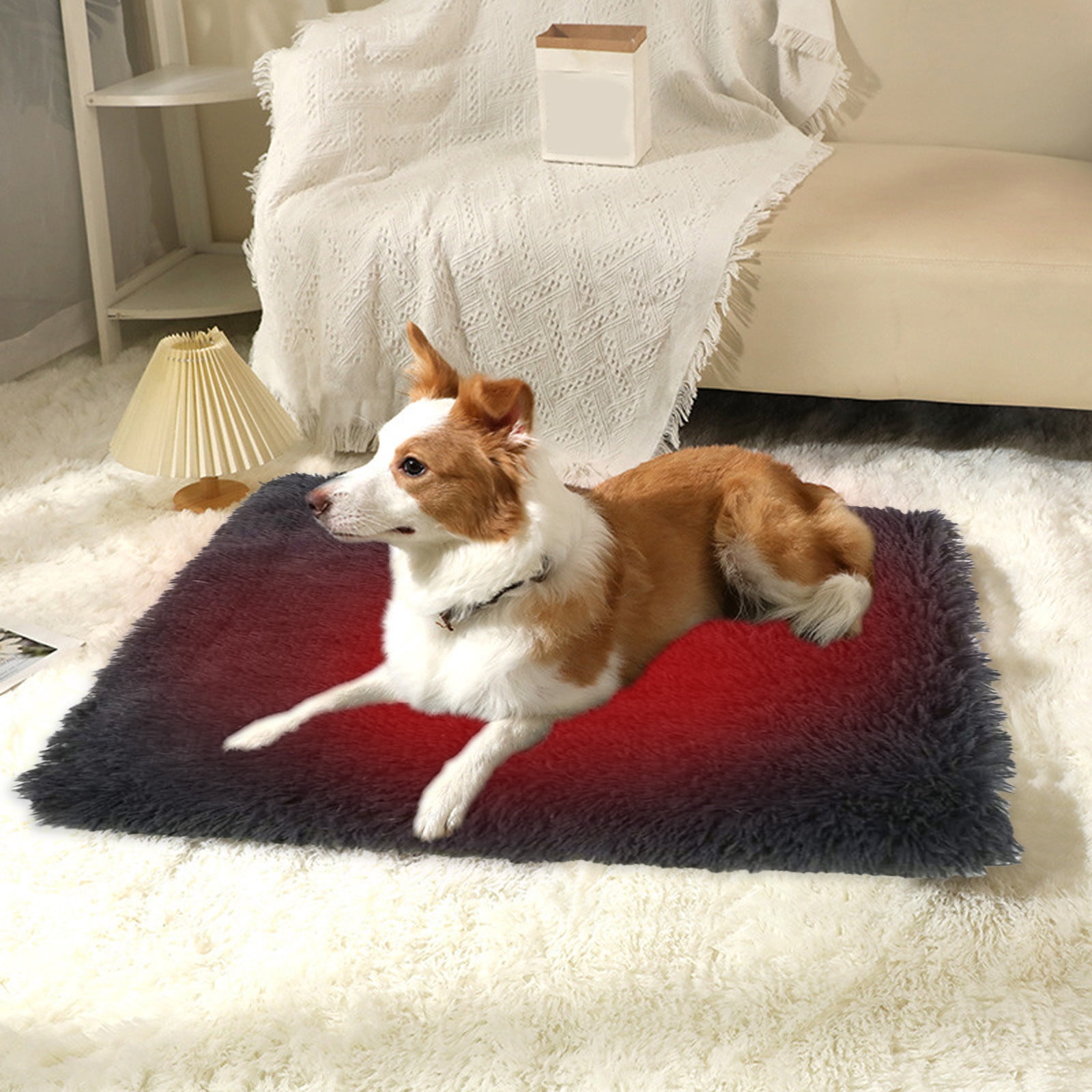 LSLJS Dog Kennel Cats Cushion Fall and Winter Warm Dog Cushion Cushion Dog Bed Comfortable Cats Kennel Dog Kennel Pet Supplies Long Hair Velvet Pet Cushion, Cute Pets Sleeping Pad Dog Bed Mats