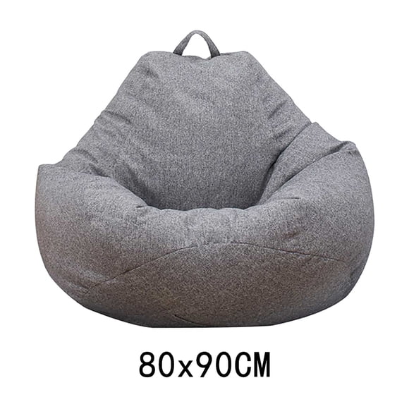 Willstar Linen Cotton Medium Bean Bag Sofa Cover Lounger Chair Sofa Ottoman Seat Living Room Furniture Cover(Only Cover)-Gray2.62*2.95 ft