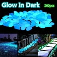 thumbnail image 1 of weibbin 200pc Sparkling Glowing Rocks for Garden Outdoor Glow in The Dark Garden Pebbles Bling Glow Rocks for Landscaping Small Luminous Stone for Fish Tank Patio, 1 of 5