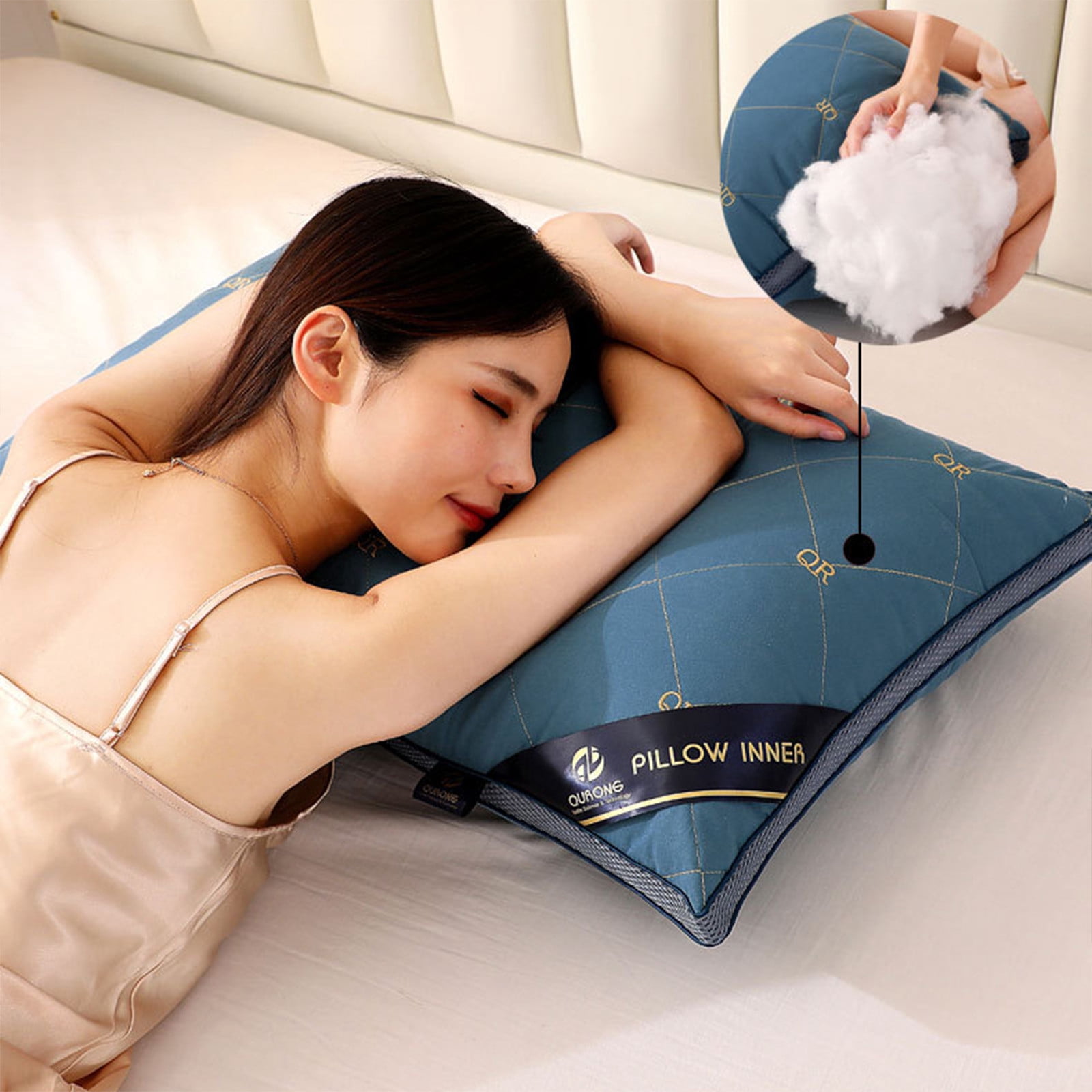 Clearance! Pillow Hotel Homestay Pillow Core Whole Head Home Pillow Low Pillow High Pillow Adult Fiber Pillow Neck Pillow Warehouse Clearance Bulk Pallets For Sale #15