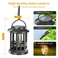 thumbnail image 4 of Solar Powered Courtyard Light Outdoor 28Led Flame Lantern Hollow Out Light Waterproof Wall Light Floor Mounted Projection, 4 of 9