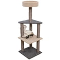 thumbnail image 1 of Animooos - 4-Tier Carpeted Cat Tree, 46" Height, Gray and Beige, 1 of 2
