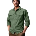 thumbnail image 1 of Lovzfmll Men's Waterproof Shacket, Quick Dry Shirt Jacket, Lapel Collar Button Front, Elastic Outdoor, Fall Jackets for Men, Water Resistant Coat, 1 of 4