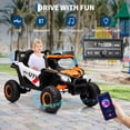 thumbnail image 2 of OUYAWEI 12V Ride On UTV Truck Parental Remote Control 4 Spring Suspension EVA Tires Safety Belt Bluetooth LED Orange, 2 of 7