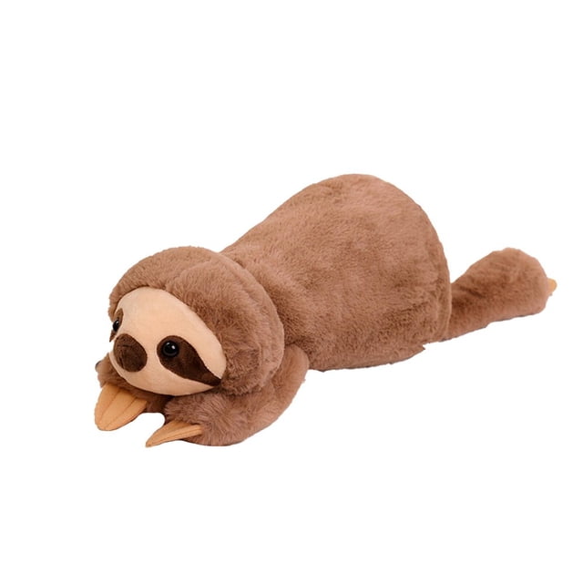 Estbridge Weighted Stuffed Animals 45cm Cute Expression Baby Stuff Soft Texture Plush Filling Weighted Plush Style1. A brown sloth-shaped plush toy with a playful expression, crafted from smooth fur fabric. The plush is evenly filled with soft PP cotton for a comforting and resilient texture. Designed for relaxation and playtime, it features a no-shed design and is suitable for all ages.