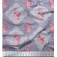 thumbnail image 1 of Soimoi Poly Georgette Fabric Leaves, & Rose Floral Fabric Prints By Yard 52 Inch Wide, 1 of 3