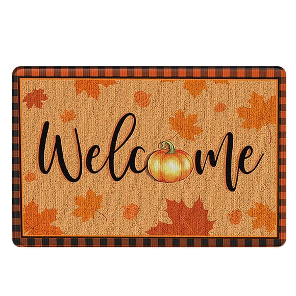 Pumpkin Door Mat for Front Door 23.62"x15.74" Coir Welcome Mat with Anti-Slip Backing Indoor & Outdoor Use,Pumpkin Fall Doormat for Outdoor Entrance,Harvest-Festival Front-Door-Mat,Fall Welcome Mat
